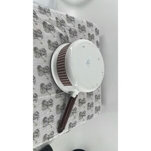 MCM Enamelware Saucepan, Poland, Brown Checkered Pattern,